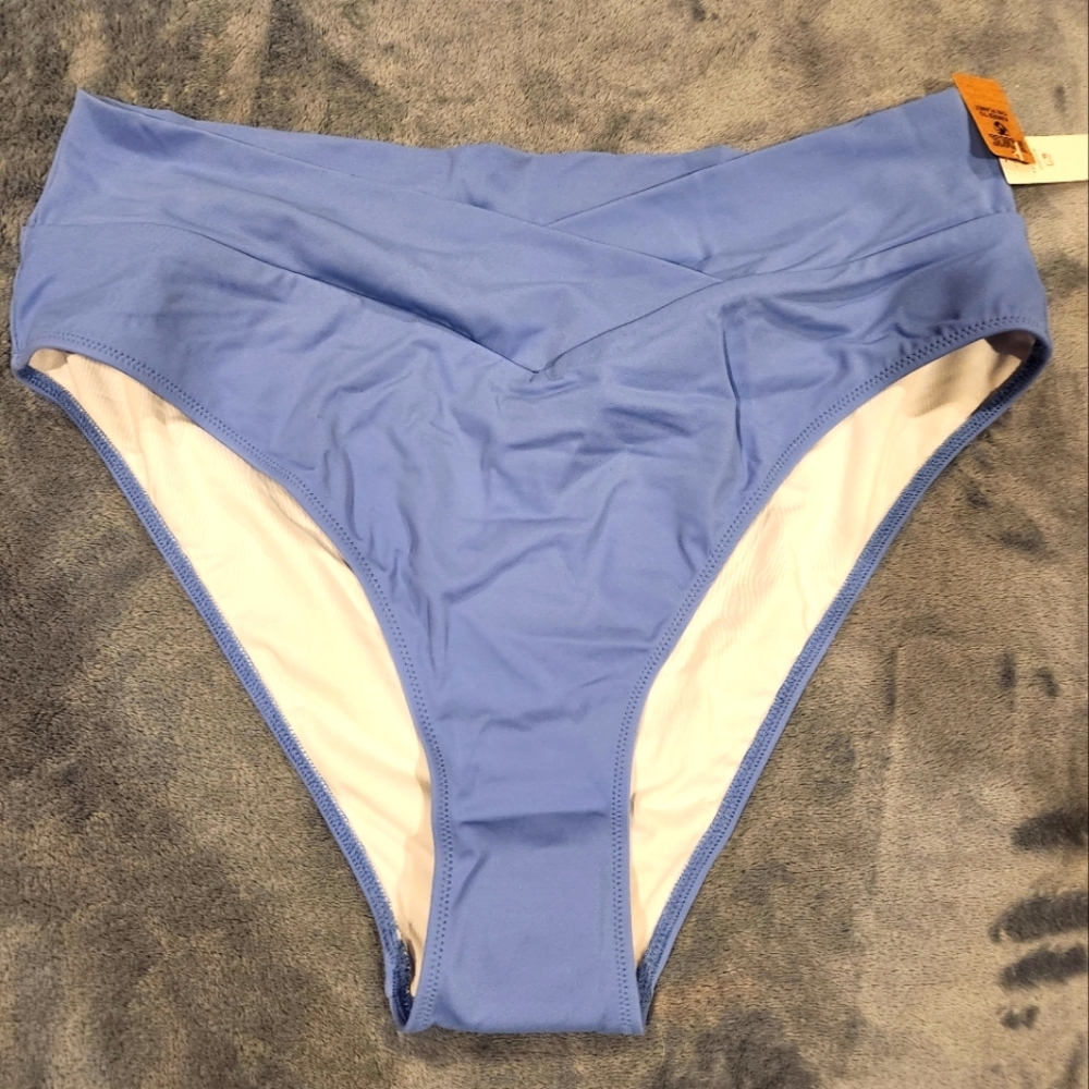 NWT Victoria's Secret PINK Solid High Waisted Crossover Bikini Botton